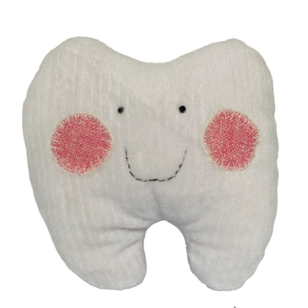 TOOTH FAIRY Pillow Rosy Cheeks Polka Dot & Heart Pocket 8.5" T x 8" W